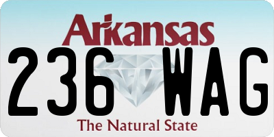 AR license plate 236WAG