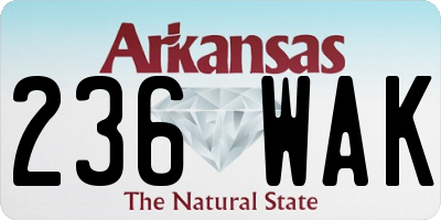 AR license plate 236WAK