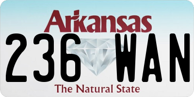 AR license plate 236WAN