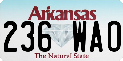 AR license plate 236WAO