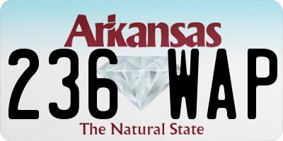 AR license plate 236WAP