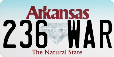 AR license plate 236WAR