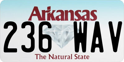 AR license plate 236WAV