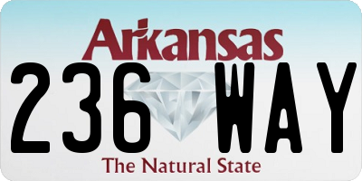 AR license plate 236WAY
