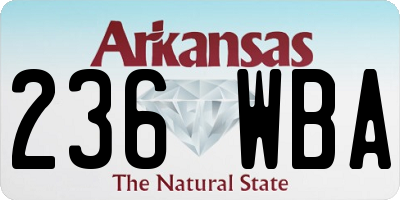 AR license plate 236WBA