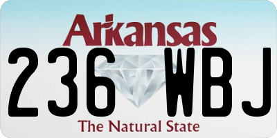 AR license plate 236WBJ