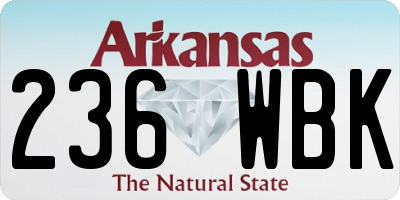 AR license plate 236WBK