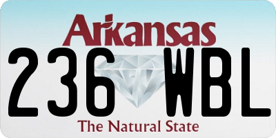 AR license plate 236WBL