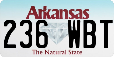 AR license plate 236WBT