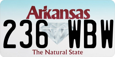 AR license plate 236WBW
