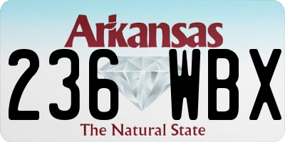 AR license plate 236WBX