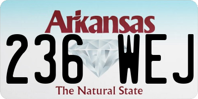 AR license plate 236WEJ