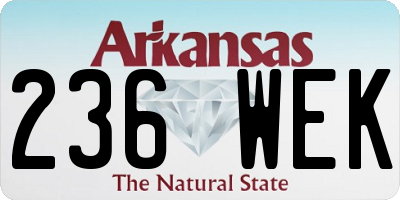 AR license plate 236WEK