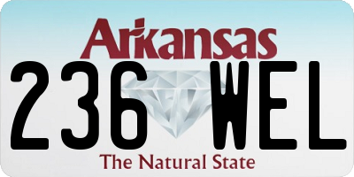 AR license plate 236WEL