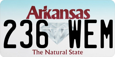 AR license plate 236WEM