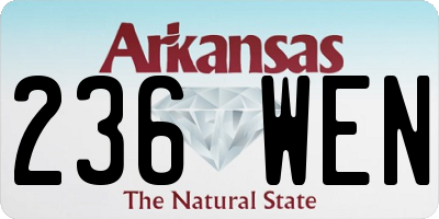 AR license plate 236WEN