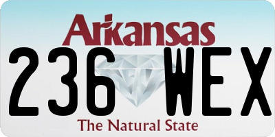 AR license plate 236WEX