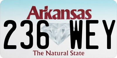 AR license plate 236WEY