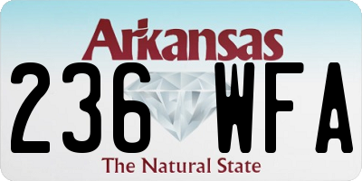 AR license plate 236WFA