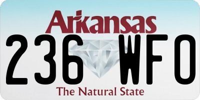 AR license plate 236WFO