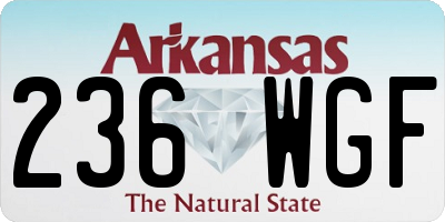 AR license plate 236WGF