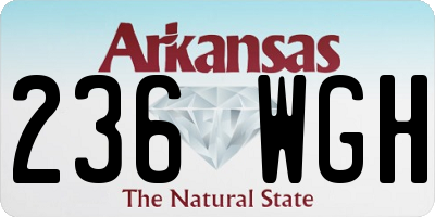 AR license plate 236WGH