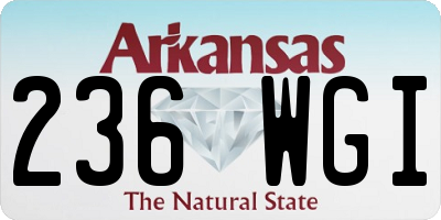 AR license plate 236WGI
