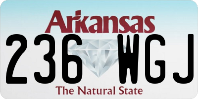 AR license plate 236WGJ