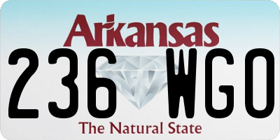 AR license plate 236WGO