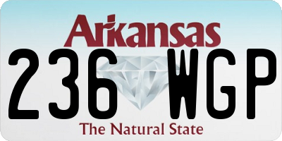 AR license plate 236WGP