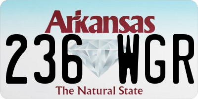 AR license plate 236WGR
