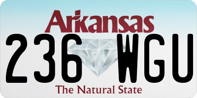 AR license plate 236WGU