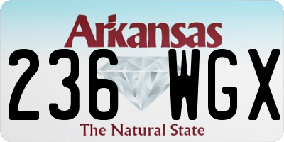 AR license plate 236WGX