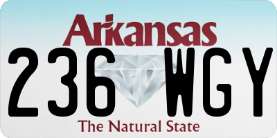 AR license plate 236WGY