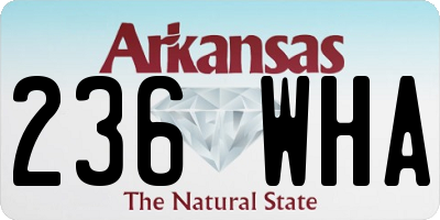 AR license plate 236WHA