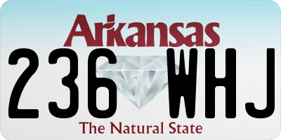 AR license plate 236WHJ