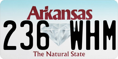 AR license plate 236WHM