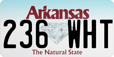 AR license plate 236WHT