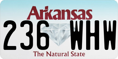 AR license plate 236WHW