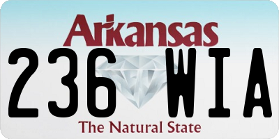 AR license plate 236WIA