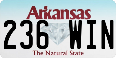 AR license plate 236WIN