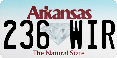 AR license plate 236WIR