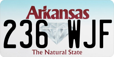 AR license plate 236WJF