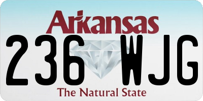 AR license plate 236WJG