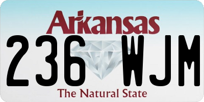 AR license plate 236WJM