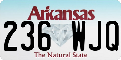 AR license plate 236WJQ