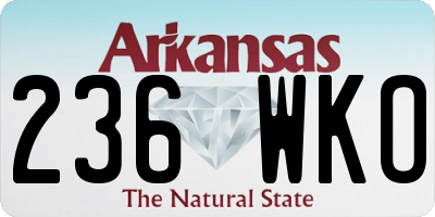AR license plate 236WKO