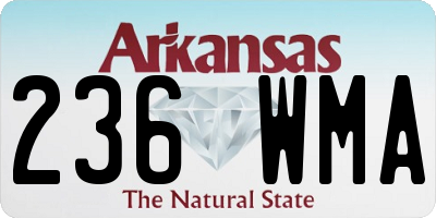 AR license plate 236WMA