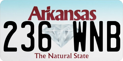 AR license plate 236WNB
