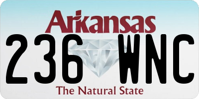 AR license plate 236WNC